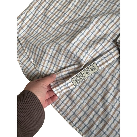 Cutter & Buck Short Sleeve Button Up Men's Large brown/blue Casual - Picture 3 of 4